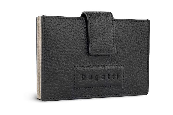 Портмоне для кредитных карт BUGATTI Elsa, черное, воловья кожа/полиэстер, 10,5х1,5х7,5 см 49464001 BUGATTI, Артикул: 49464001 фото №1