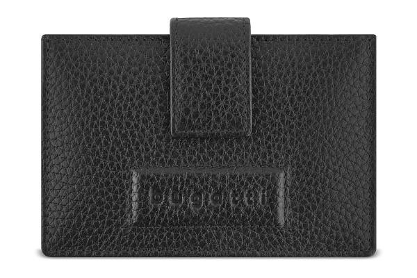 Портмоне для кредитных карт BUGATTI Elsa, черное, воловья кожа/полиэстер, 10,5х1,5х7,5 см 49464001 BUGATTI, Артикул: 49464001 фото №1