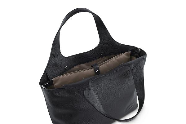 Сумка-шоппер женская BUGATTI Elsa, черная, воловья кожа/полиэстер, 45х12х27 см 49461001 BUGATTI, Артикул: 49461001 фото №1