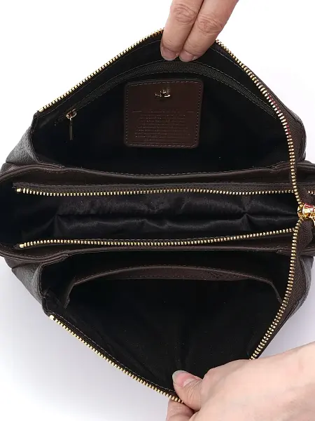 Сумка женская натуральная кожа NARVIN 9823-Chocolate Dark Vasheron, Артикул: 9823-Chocolate Dark фото №1