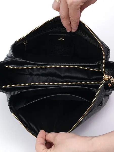 Сумка женская натуральная кожа NARVIN 9823-Polo Black Vasheron, Артикул: 9823-Polo Black фото №1