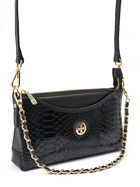 Сумка женская из натуральной кожи NARVIN 9923-Anaconda Black Vasheron, Артикул: 9923-Anaconda Black фото №1
