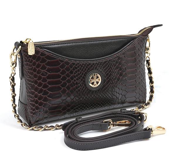 Сумка женская из натуральной кожи NARVIN 9923-Anaconda Brown Vasheron, Артикул: 9923-Anaconda Brown фото №1