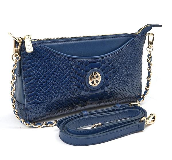 Сумка женская из натуральной кожи NARVIN 9923-Anaconda D.Blue Vasheron, Артикул: 9923-Anaconda D.Blue фото №1