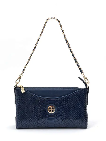 Сумка женская из натуральной кожи NARVIN 9923-Anaconda D.Blue Vasheron, Артикул: 9923-Anaconda D.Blue фото №1