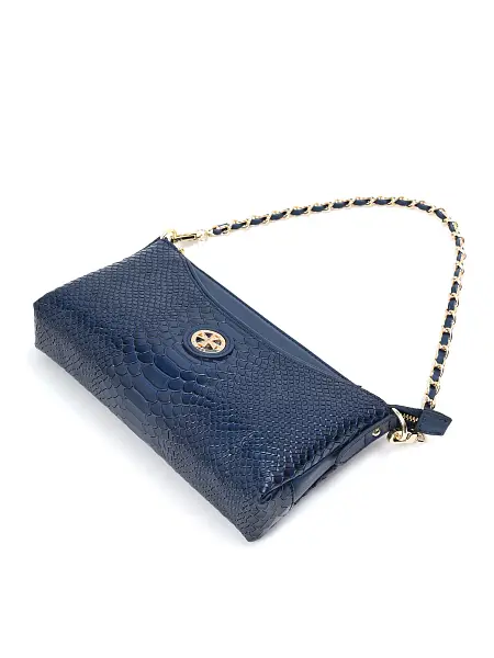 Сумка женская из натуральной кожи NARVIN 9923-Anaconda D.Blue Vasheron, Артикул: 9923-Anaconda D.Blue фото №1