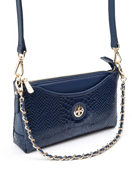 Сумка женская из натуральной кожи NARVIN 9923-Anaconda D.Blue Vasheron, Артикул: 9923-Anaconda D.Blue фото №1