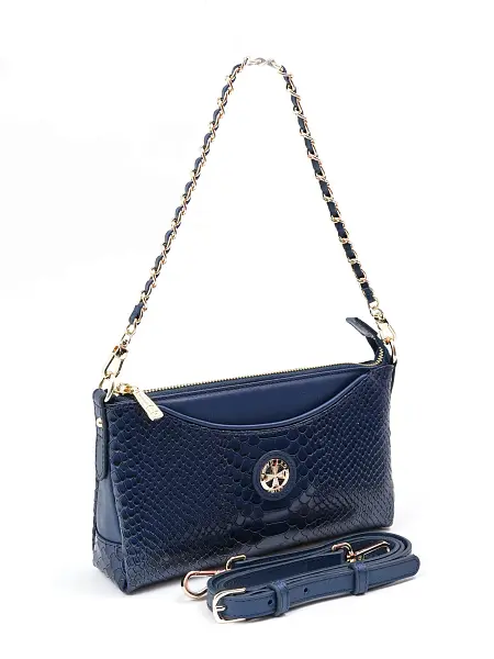 Сумка женская из натуральной кожи NARVIN 9923-Anaconda D.Blue Vasheron, Артикул: 9923-Anaconda D.Blue фото №1