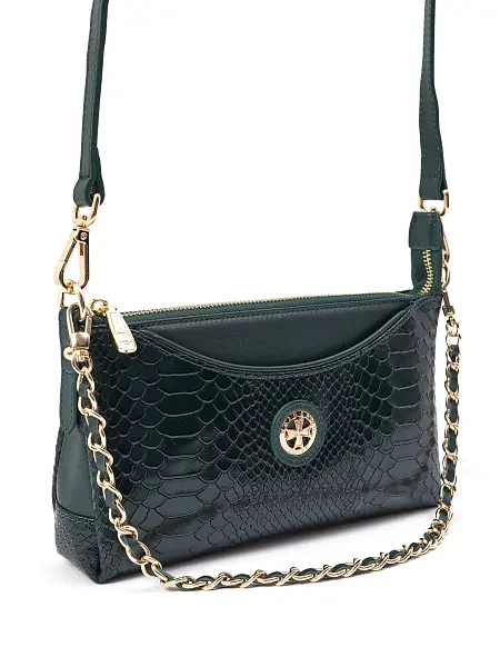 Сумка женская из натуральной кожи NARVIN 9923-Anaconda Green Vasheron, Артикул: 9923-Anaconda Green фото №1