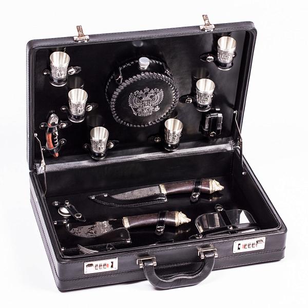 Подарочный набор для пикника из натуральной кожи «Элитный» (6 персон) AKSO 153КК6-ЧЕР АКСО, Артикул: 153КК6-ЧЕР фото №1