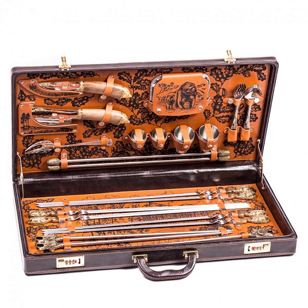 Шашлычный подарочный набор для пикника «Русский Лес» (6 персон) AKSO 131КИ6-Г АКСО, Артикул: 131КИ6-Г фото №1