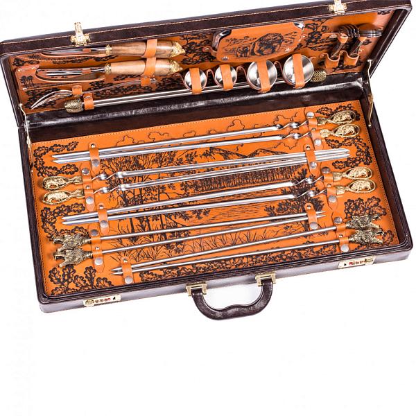 Шашлычный подарочный набор для пикника «Русский Лес» (6 персон) AKSO 131КИ6-Г АКСО, Артикул: 131КИ6-Г фото №1