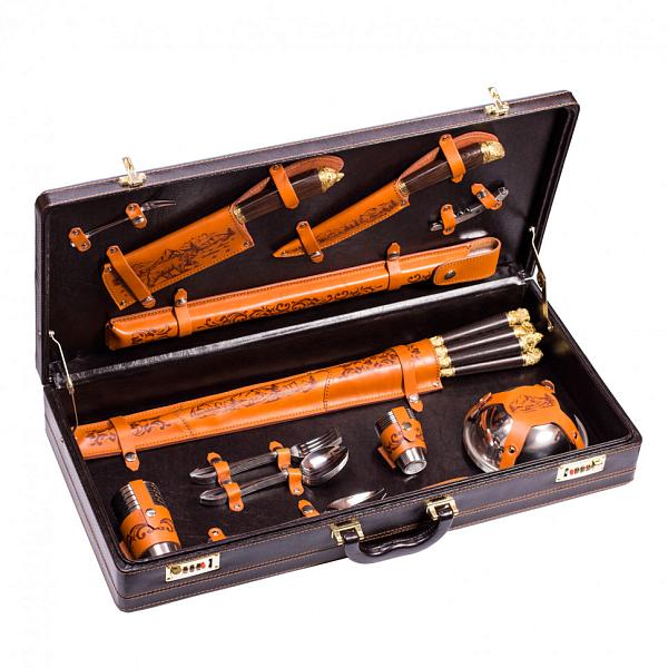 Подарочный набор дорожный шашлычный в сумке-кейсе "Лесной" (6 персон) AKSO 149ИИ6-П АКСО, Артикул: 149ИИ6-П фото №1