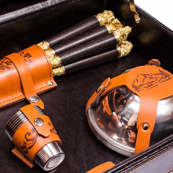 Подарочный набор дорожный шашлычный в сумке-кейсе "Лесной" (6 персон) AKSO 149ИИ6-П АКСО, Артикул: 149ИИ6-П фото №1