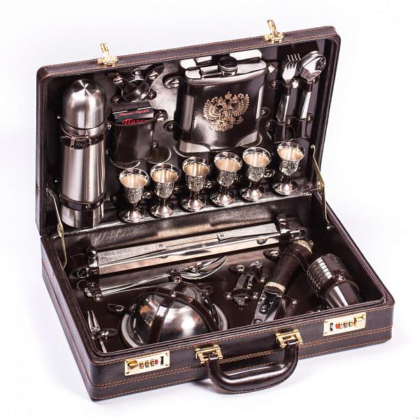 Подарочный набор для пикника «Премьер-2» (6 персон, в коричневом оформлении) AKSO 126КИ6-КОР-2 АКСО, Артикул: 126КИ6-КОР-2 фото №1