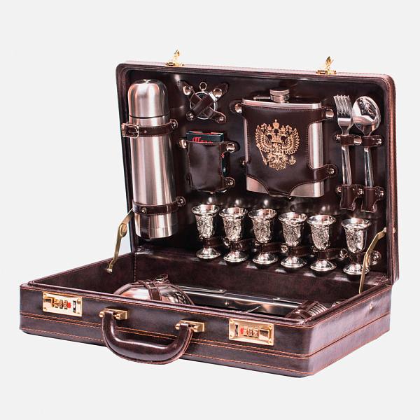 Подарочный набор для пикника «Премьер-2» (6 персон, в коричневом оформлении) AKSO 126КИ6-КОР-2 АКСО, Артикул: 126КИ6-КОР-2 фото №1