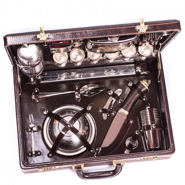 Подарочный набор для пикника «Премьер-2» (6 персон, в коричневом оформлении) AKSO 126КИ6-КОР-2 АКСО, Артикул: 126КИ6-КОР-2 фото №1