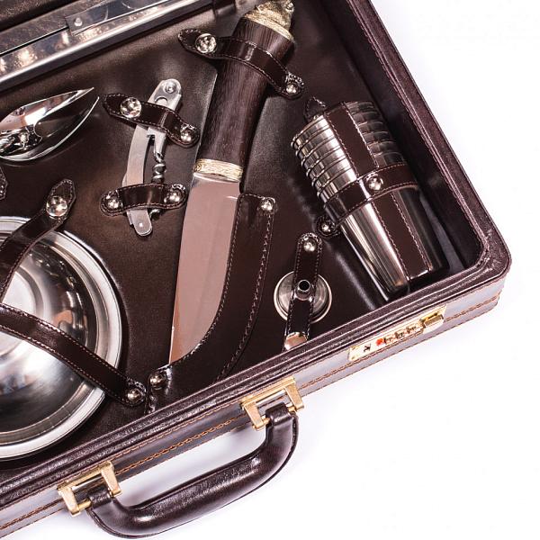 Подарочный набор для пикника «Премьер-2» (6 персон, в коричневом оформлении) AKSO 126КИ6-КОР-2 АКСО, Артикул: 126КИ6-КОР-2 фото №1