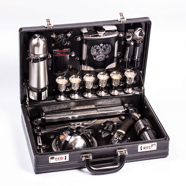 Подарочный набор для пикника «Премьер-2» (6 персон, в черном оформлении) AKSO 126КИ6-ЧЕР-2 АКСО, Артикул: 126КИ6-ЧЕР-2 фото №1