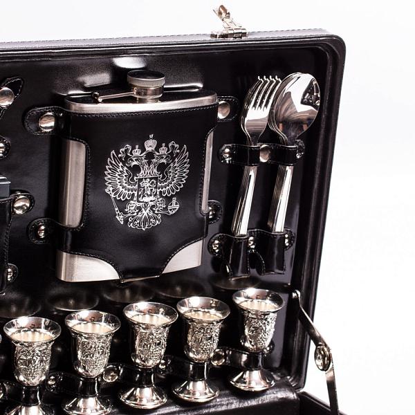 Подарочный набор для пикника «Премьер-2» (6 персон, в черном оформлении) AKSO 126КИ6-ЧЕР-2 АКСО, Артикул: 126КИ6-ЧЕР-2 фото №1