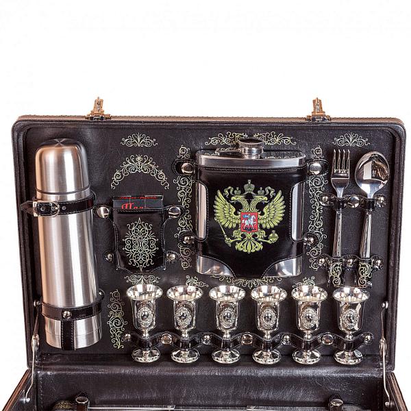 Подарочный набор для пикника «Консул-2» (6 персон, в черном оформлении, УФ-печать) AKSO 148ИИ6-П-РФ АКСО, Артикул: 148ИИ6-П-РФ фото №1