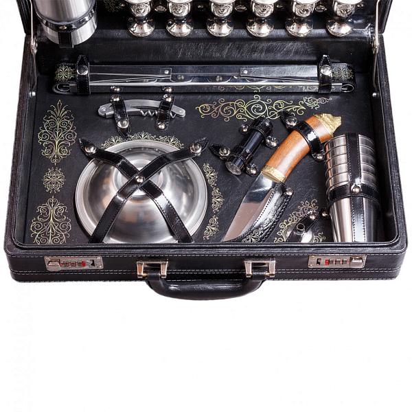 Подарочный набор для пикника «Консул-2» (6 персон, в черном оформлении, УФ-печать) AKSO 148ИИ6-П-РФ АКСО, Артикул: 148ИИ6-П-РФ фото №1