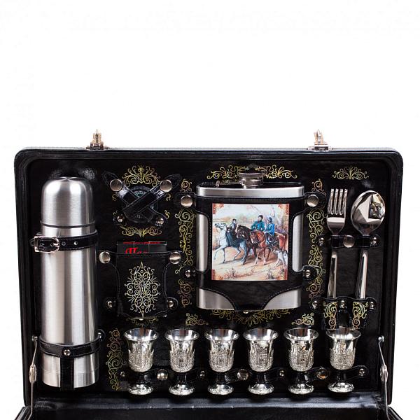 Подарочный набор для пикника «Премьер» (6 персон, в черном оформлении, УФ-печать) AKSO 126КИ6-П АКСО, Артикул: 126КИ6-П фото №1