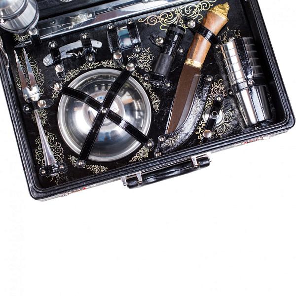 Подарочный набор для пикника «Премьер» (6 персон, в черном оформлении, УФ-печать) AKSO 126КИ6-П АКСО, Артикул: 126КИ6-П фото №1