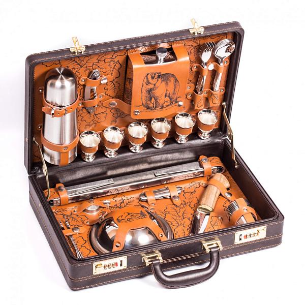 Подарочный набор для пикника «На привале» медведь белый (6 персон) AKSO 112КИ6-Г1 АКСО, Артикул: 112КИ6-Г1 фото №1