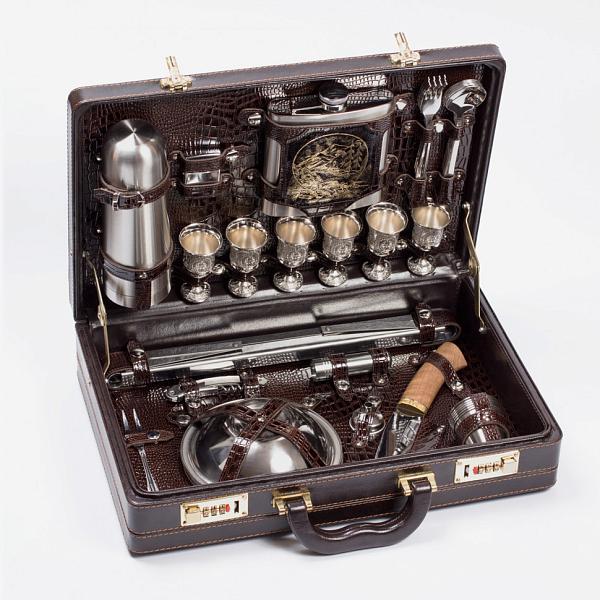 Подарочный набор для пикника «Люкс» коричневый (6 персон) AKSO 113КИ6-КОР-Р АКСО, Артикул: 113КИ6-КОР-Р фото №1