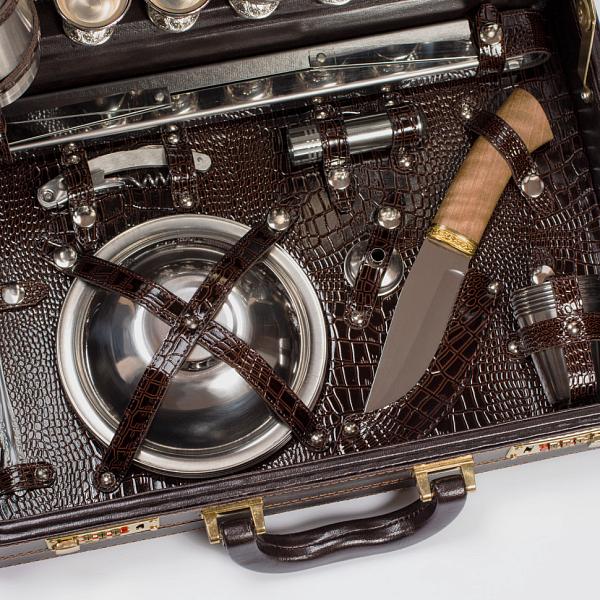 Подарочный набор для пикника «Люкс» коричневый (6 персон) AKSO 113КИ6-КОР-Р АКСО, Артикул: 113КИ6-КОР-Р фото №1