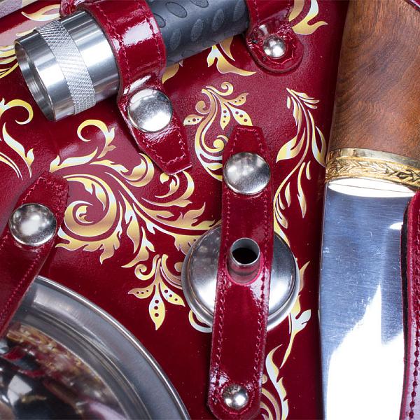 Шашлычный набор подарочный для пикника «Дорожный» бордо (на 6 персон) AKSO 118КИ6-П АКСО, Артикул: 118КИ6-П фото №1