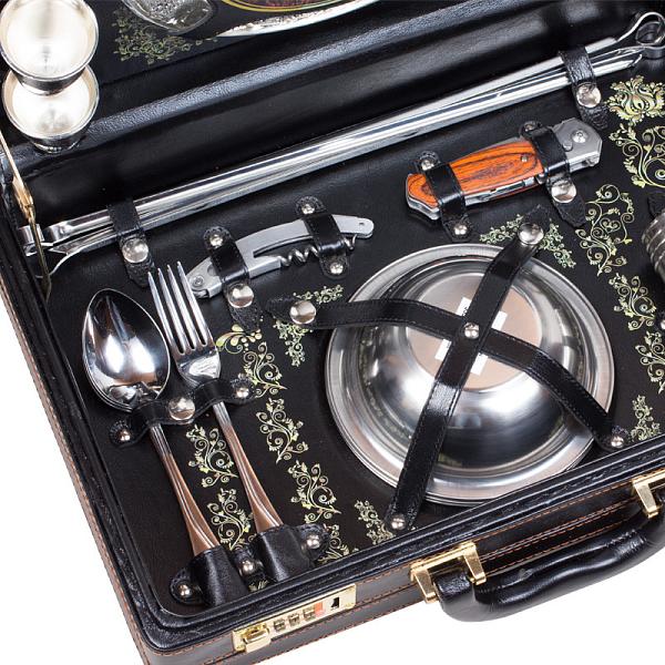 Шашлычный набор подарочный для пикника «Турист» (на 4 персоны) AKSO 128КИ4–2-П АКСО, Артикул: 128КИ4–2-П фото №1