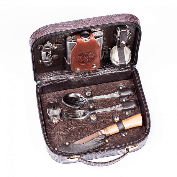 Подарочный дорожный набор в сумке-кейсе из искусственной кожи (4 персоны) AKSO 250ИИ4 АКСО, Артикул: 250ИИ4 фото №1