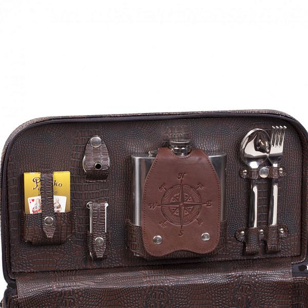 Подарочный дорожный набор в сумке-кейсе из искусственной кожи (4 персоны) AKSO 251ИИ4 АКСО, Артикул: 251ИИ4 фото №1