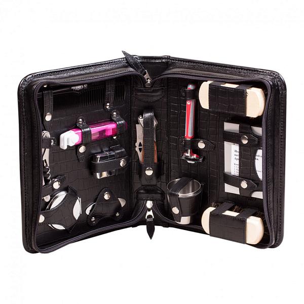 Подарочный несессер дорожный в кожаной сумке (1 персона) AKSO 207КК1 АКСО, Артикул: 207КК1 фото №1