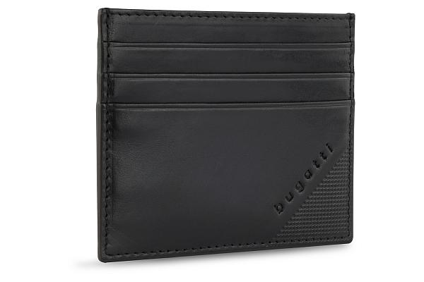 Портмоне для кредитных карт BUGATTI АРИСТОКРАТ | NOBILE, с защитой данных RFID, черное, натуральная воловья кожа, 10х0,3х8 см 49125001 BUGATTI, Артикул: 49125001 фото №1