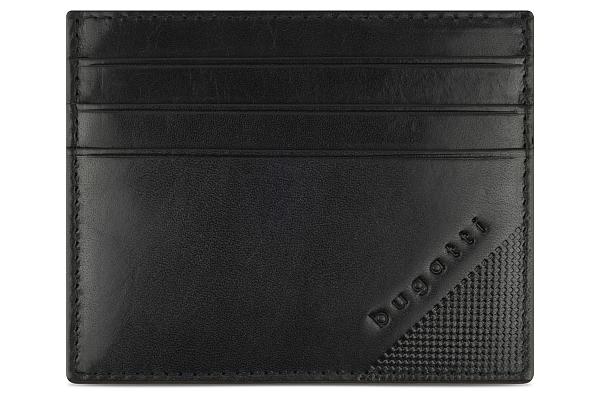 Портмоне для кредитных карт BUGATTI АРИСТОКРАТ | NOBILE, с защитой данных RFID, черное, натуральная воловья кожа, 10х0,3х8 см 49125001 BUGATTI, Артикул: 49125001 фото №1