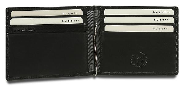Зажим для денег BUGATTI КОМЕТА | COMET, с защитой данных RFID, черный, натуральная воловья кожа, 11х0,5х8,5 см 49220601 BUGATTI, Артикул: 49220601 фото №1