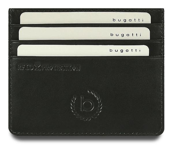 Портмоне для кредитных карт BUGATTI КОМЕТА | COMET, с защитой данных RFID, черное, натуральная воловья кожа, 10,2х0,2х8,2 см 49220701 BUGATTI, Артикул: 49220701 фото №1
