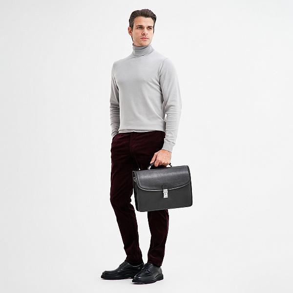 Портфель Dr.Koffer из натуральной кожи черный Dr.Koffer, Артикул: P402104-245-04 фото №1