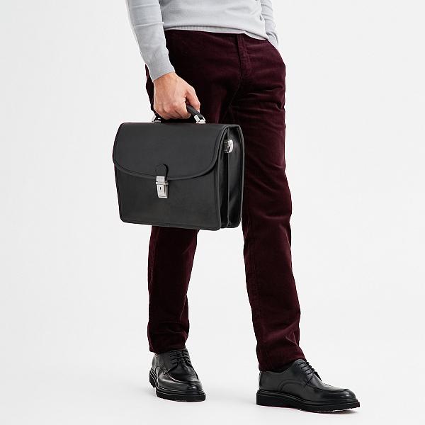 Портфель Dr.Koffer из натуральной кожи черный Dr.Koffer, Артикул: P402104-245-04 фото №1