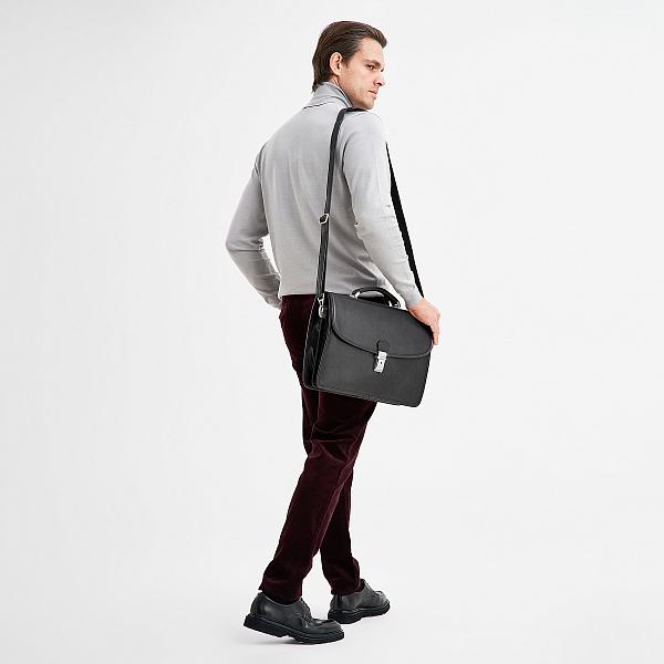 Портфель Dr.Koffer из натуральной кожи черный Dr.Koffer, Артикул: P402104-245-04 фото №1