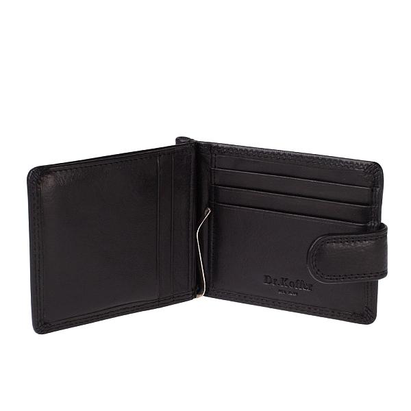 Зажим для денег Dr.Koffer из натуральной кожи черный Dr.Koffer, Артикул: X510199-245-04 фото №1