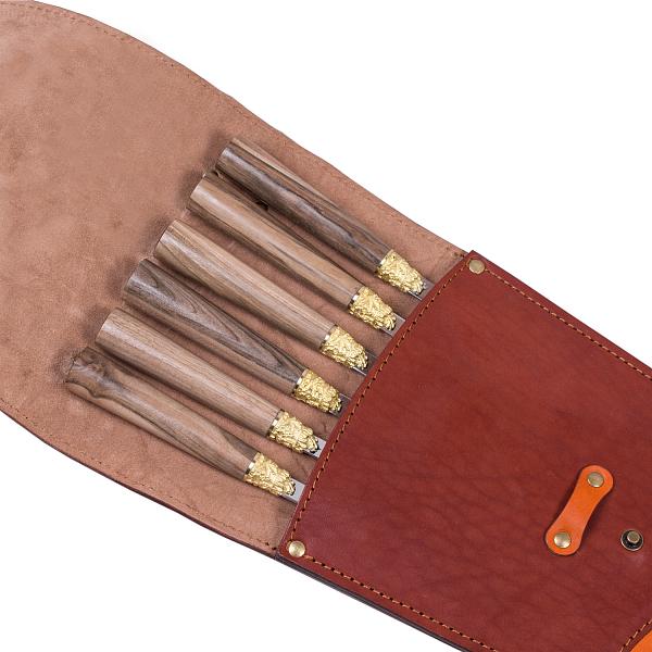 Шампура подарочные 6шт. в колчане из натуральной кожи АКСО АКСО, Артикул: НШ.002.РК.ОЛ.Т1 фото №1