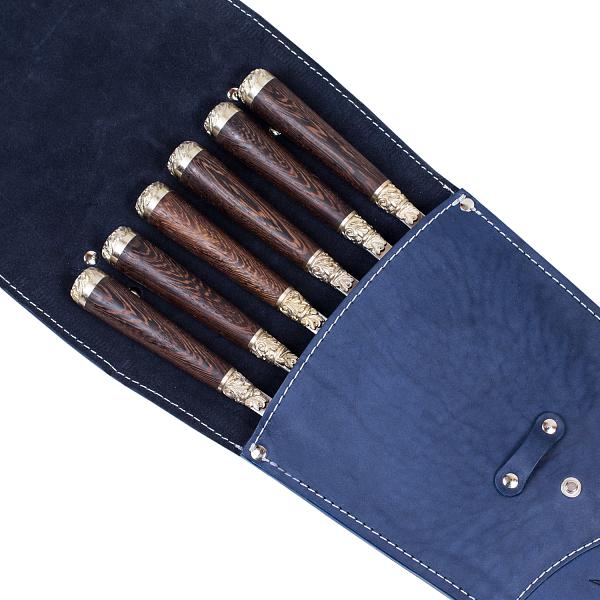 Шампура подарочные 6шт. в колчане из натуральной кожи АКСО АКСО, Артикул: НШ.003.С.ВМ.Т2 фото №1