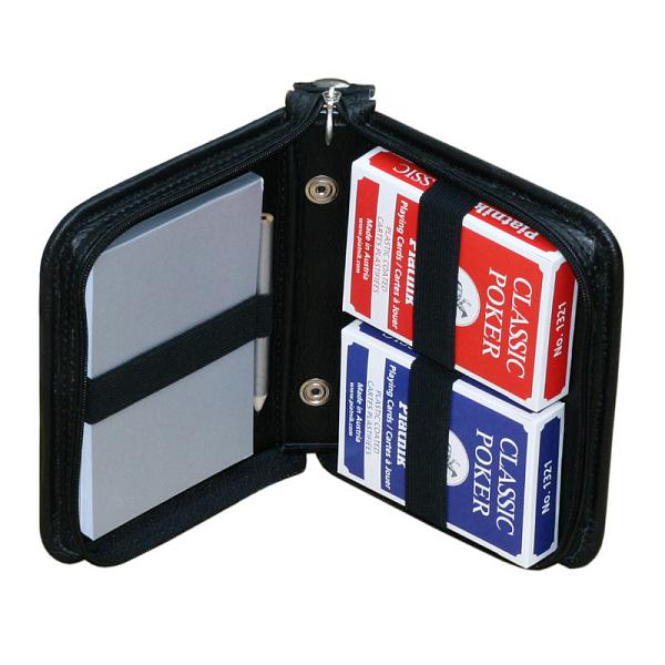 Подарочный дорожный набор для игры в карты «АЗАРТ» в кожаной сумке AKSO 209КК2 АКСО, Артикул: 209КК2 фото №1