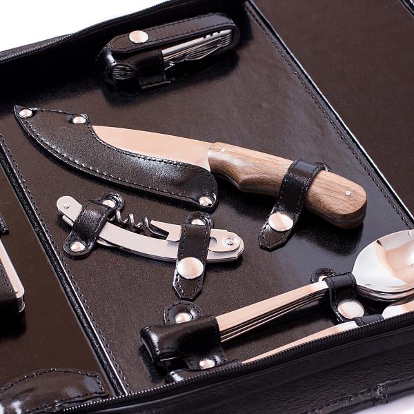 Подарочный набор «Автомобильный» в кожаной в сумке-кейсе (на 4 персоны) AKSO 220КК4 АКСО, Артикул: 220КК4 фото №1