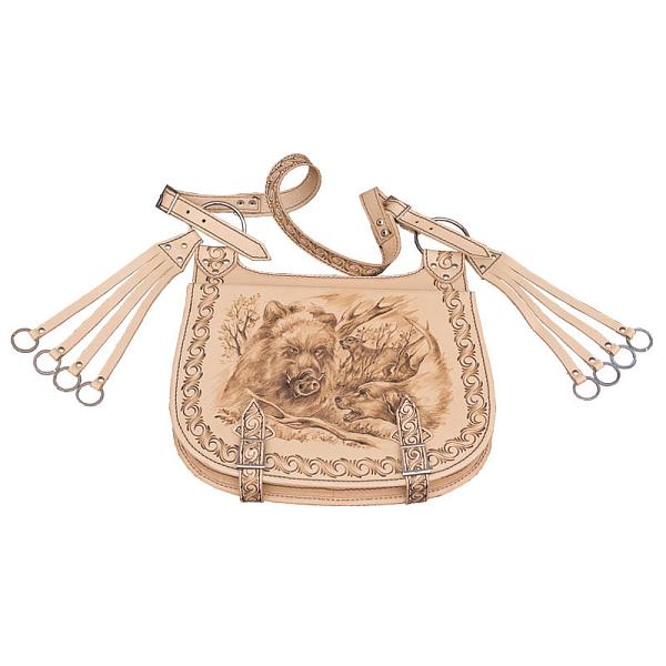 Подарочный набор охотника «Вепрь» в кожаной сумке (3 персоны) AKSO 230КК3 АКСО, Артикул: 230КК3 фото №1