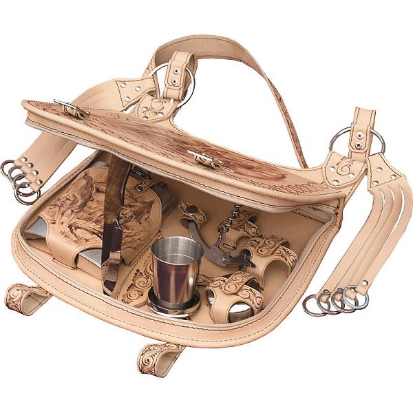 Подарочный набор охотника «Вепрь» в кожаной сумке (3 персоны) AKSO 230КК3 АКСО, Артикул: 230КК3 фото №1